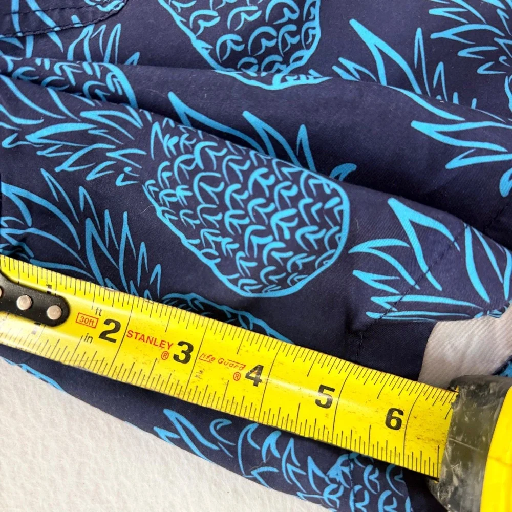 Trunks Surf & Swim Co Mens Navy Blue Pineapple Swim Trunks Size L 6